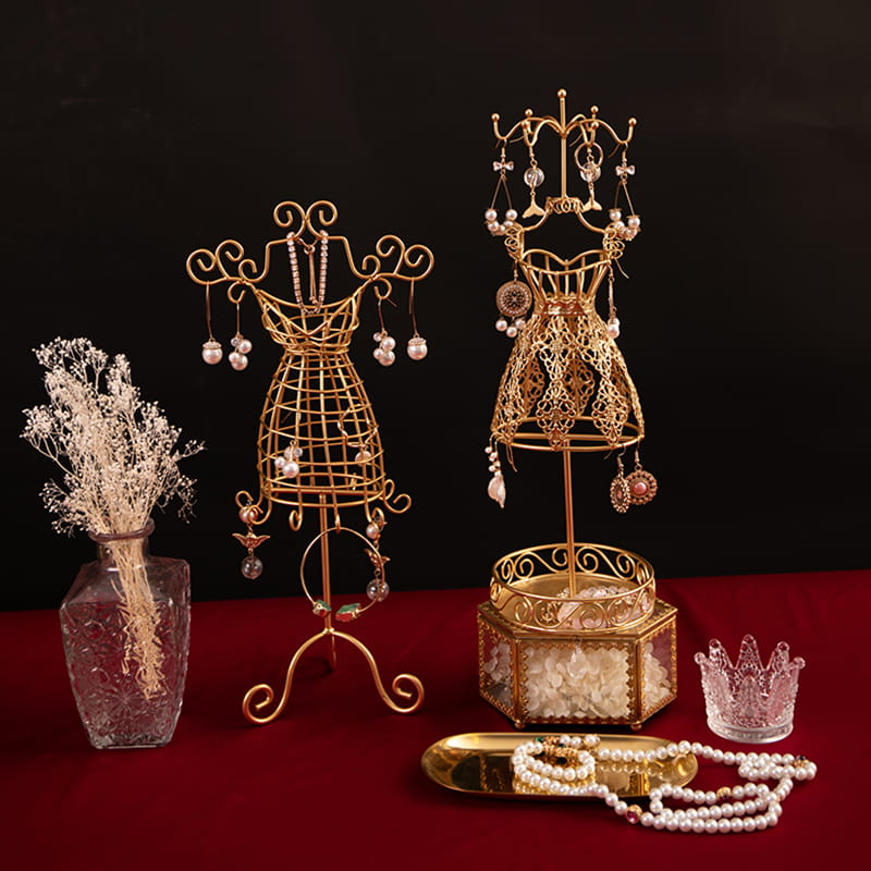 ديكور المنزل طراز أوروبي من الحديد المطاوع نموذج رف مجوهرات حامل عرض مجوهرات دعائم عرض إبداعية مواد تأثيث