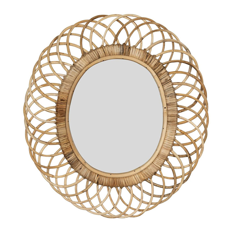 المنزل الديكور الروطان مرآة الحائط المستديرة الإبداعية فن الديكور مرآة غرفة المعيشة مدخل مرآة الديكور الجدار